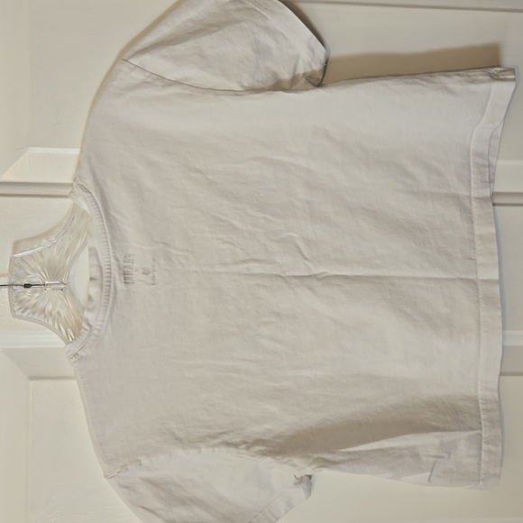 Franki, Francesca's, Sz 08, Crop Top, T-shirt Short Sleeve Tee, White, Logo - Picture 8 of 8